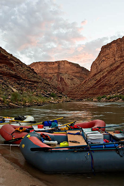 Camp the first night near mile 12 on the Colorado River in the Grand Canyon